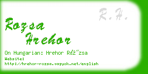 rozsa hrehor business card